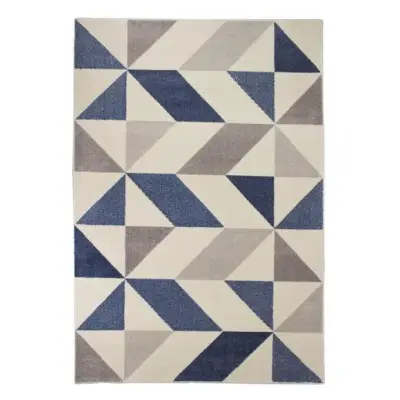 Tapis MICHA Bleu et beige - 120 x 170 cm