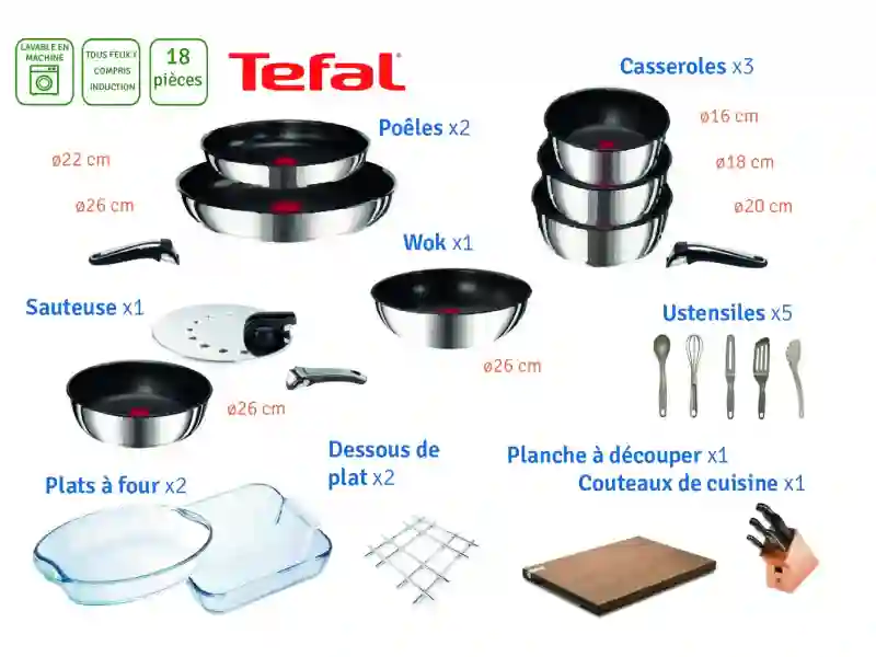 Cookware - 18 pieces