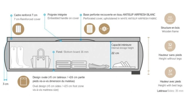 Trunk Bed NEO + Mattress EPEDA BUSINESS - 160 x 200 cm