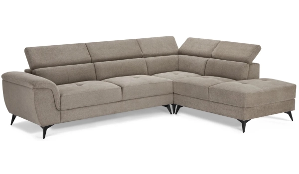 Corner sofa right BETIS Beige 5 seaters