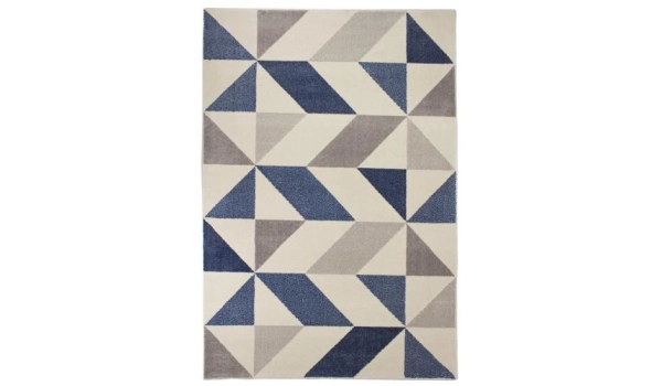 Tapis MICHA Bleu et beige - 120 x 170 cm