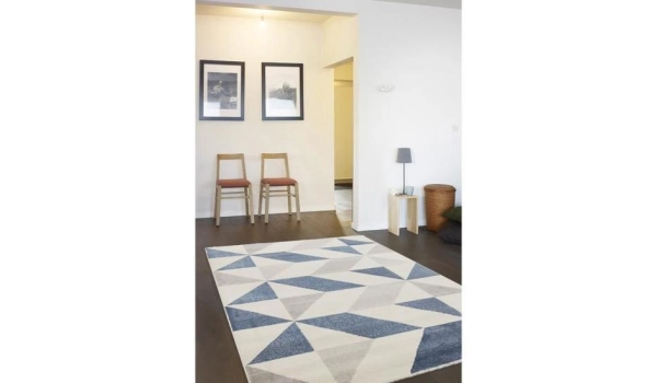 Tapis MICHA Bleu et beige - 120 x 170 cm