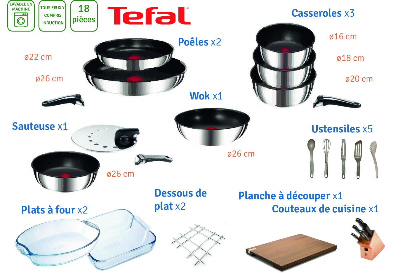 Cookware - 18 pieces